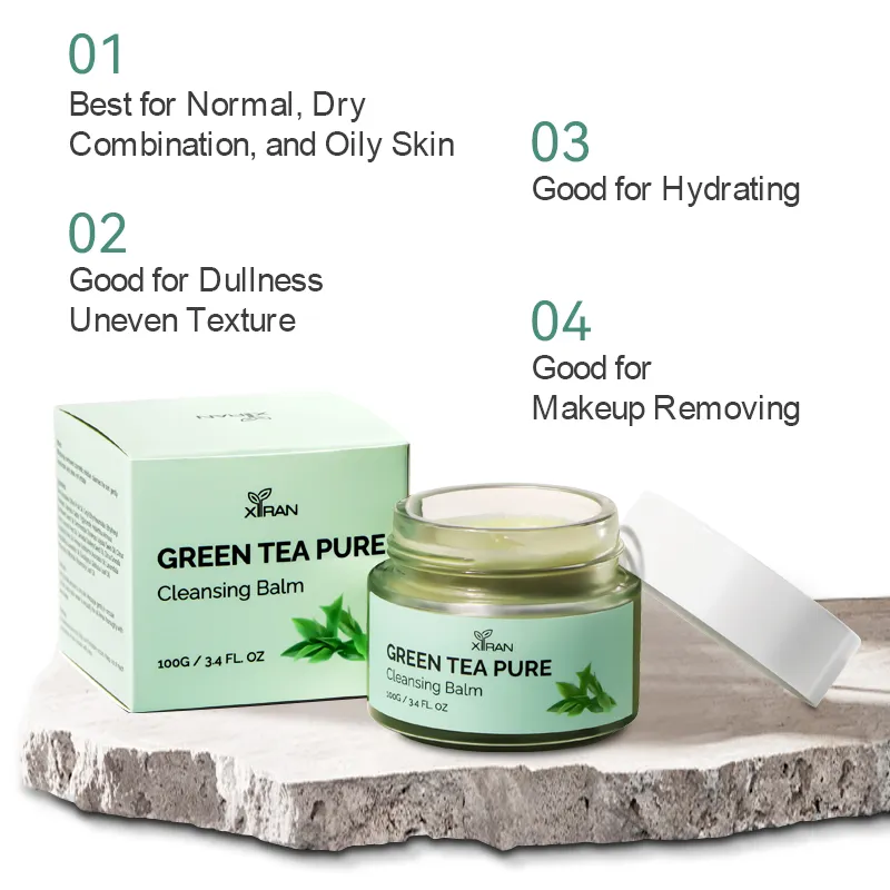 XIRAN Green Tea Pure Cleansing Balm with benefits for skin hydration, dullness, and makeup removal